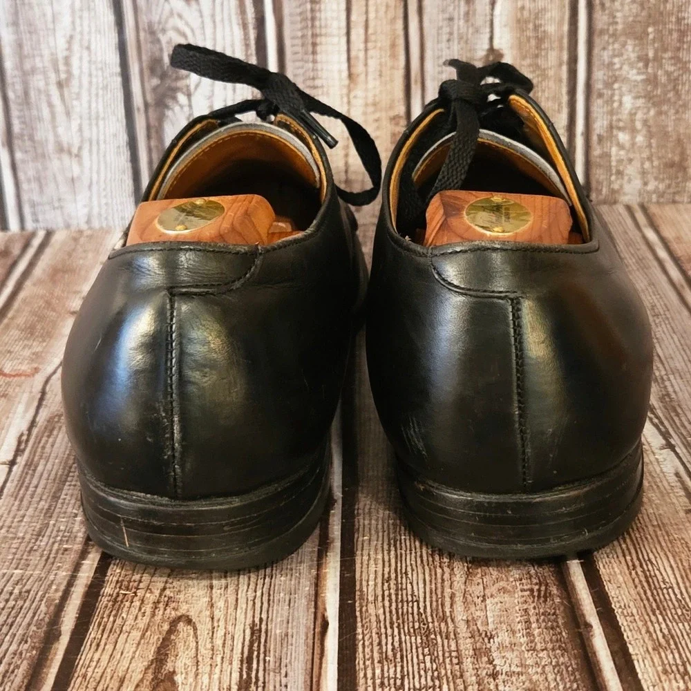 Sz 12 AA/ B Mens Alden 67 Black Calfskin‎ V-Tip Blucher Split Toe Dress Shoes